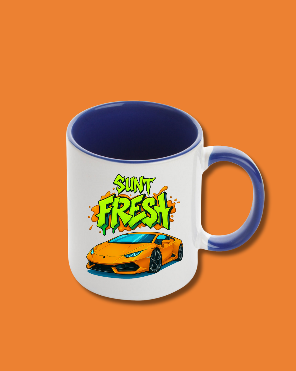 Cană Orange Blue | "Sunt Fresh"