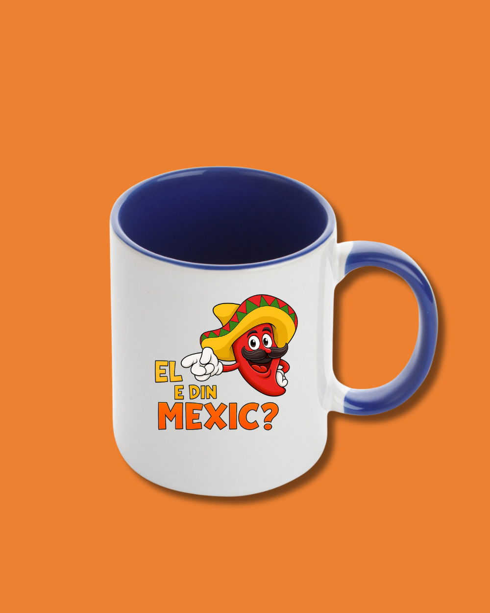 Cană Orange Blue | "El e din Mexic?"