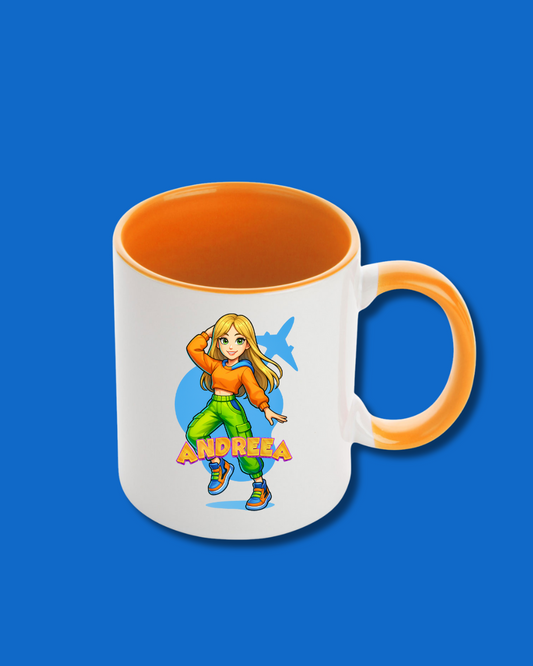 Cană Orange Blue | "Andreea"