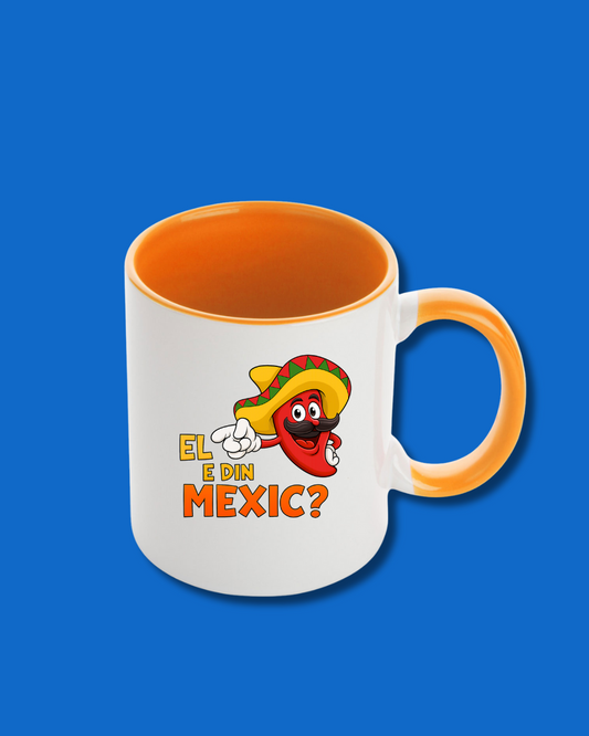 Cană Orange Blue | "El e din Mexic?"