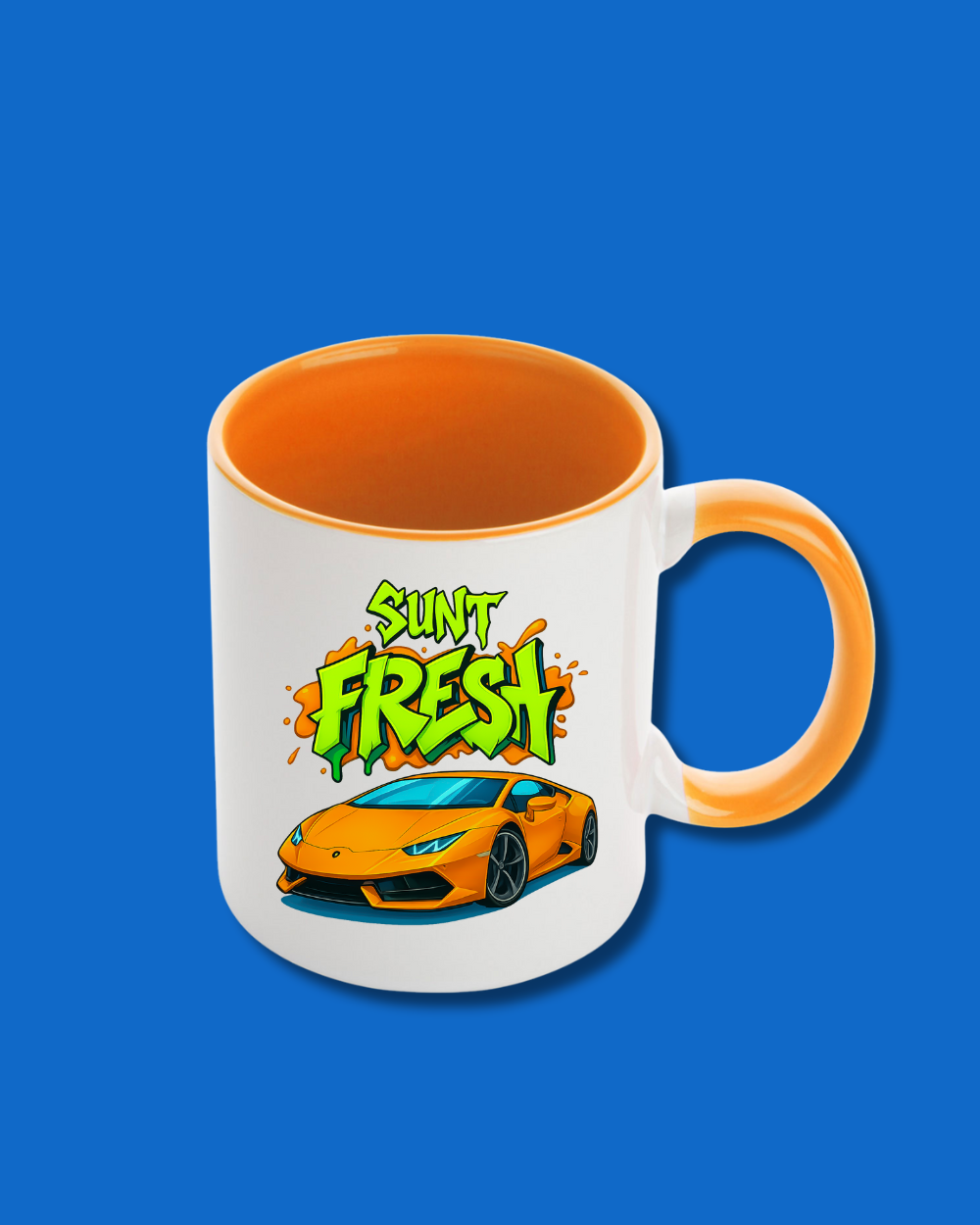 Cană Orange Blue | "Sunt Fresh"