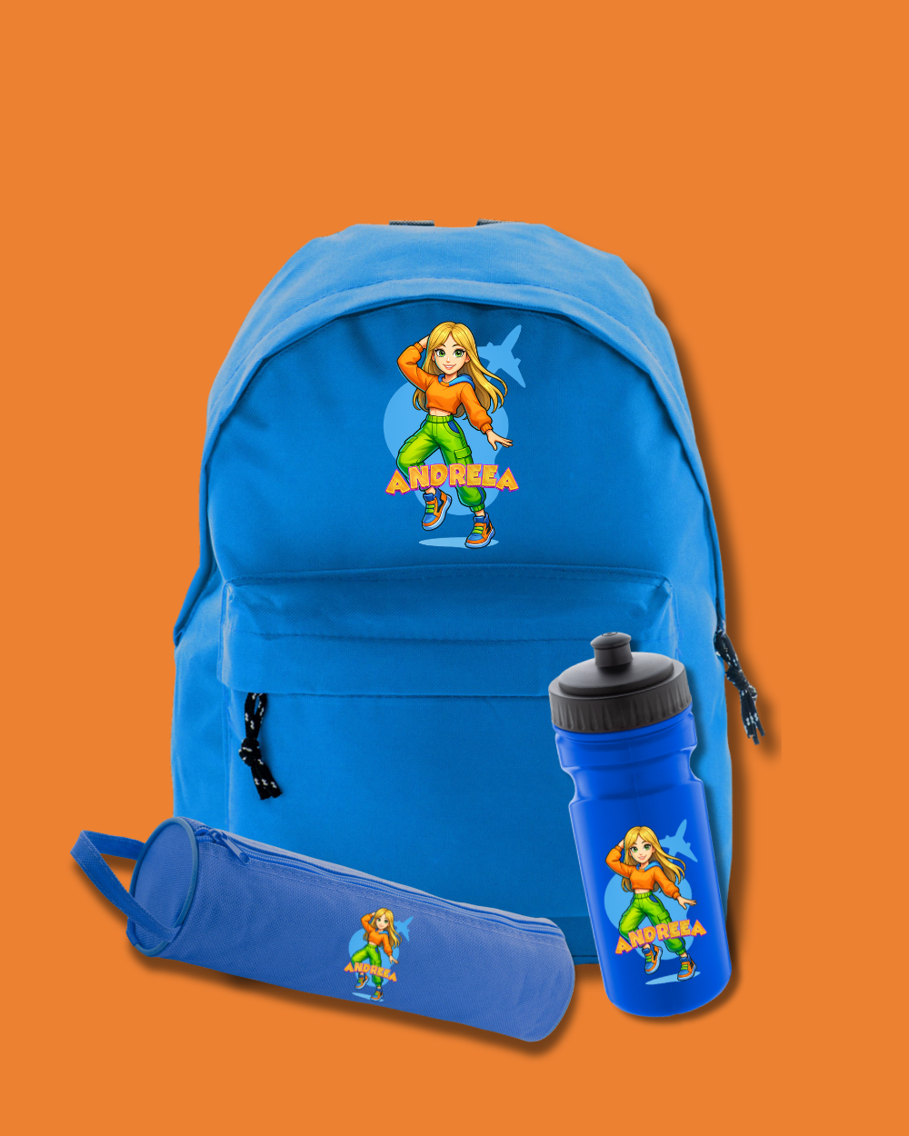 Set Back To School Orange Blue | "Andreea"