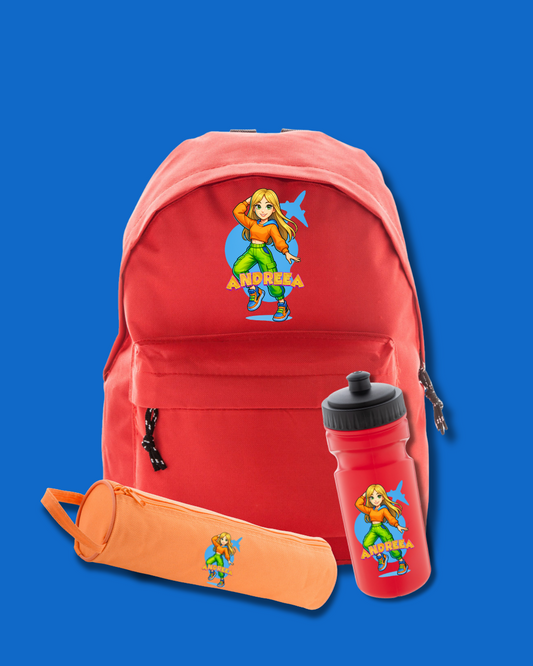 Set Back To School Orange Blue | "Andreea"
