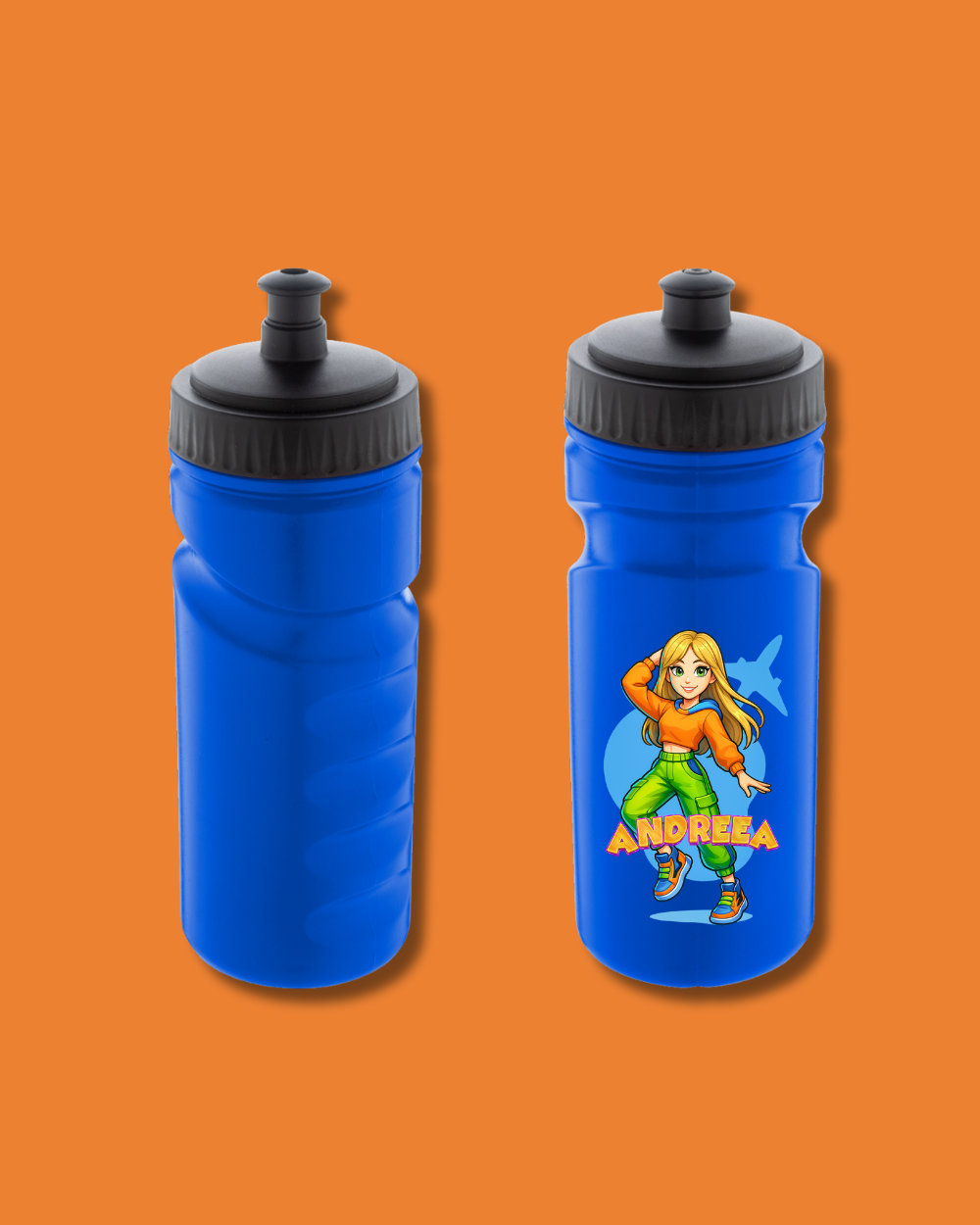 Sticlă sport Orange Blue | "Andreea"