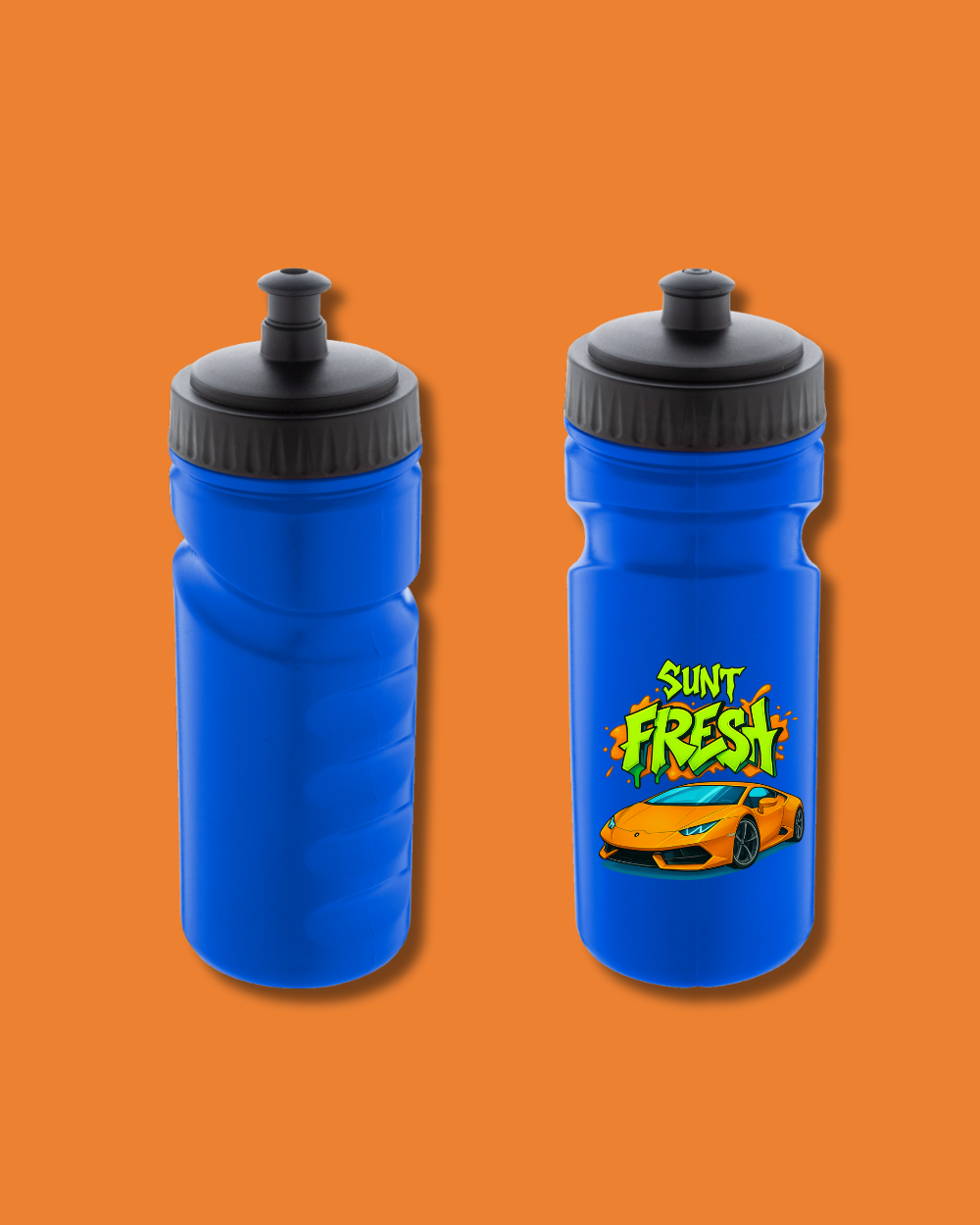 Sticlă sport Orange Blue | "Sunt Fresh"